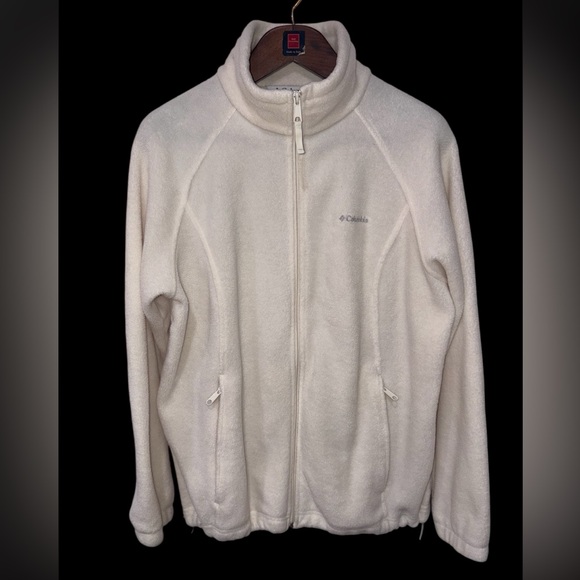 Columbia Jackets & Blazers - Columbia Cream Full-Zip Fleece Jacket Women’s size 1X Soft Lightweight Outdoor